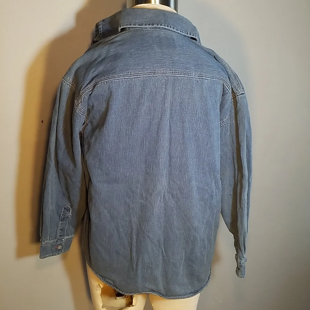 GAP LINED DENIM SHIRT M Plaid Flannel